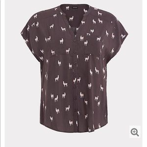 Grey Llama Dolman Challis Blouse Torris